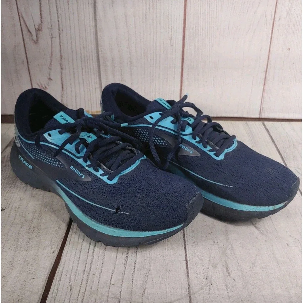 Brooks Trace 2 Hero Pack - WOMENS Size 9.5 - Navy Blue Running Nurse Shoes - Picture 1 of 7